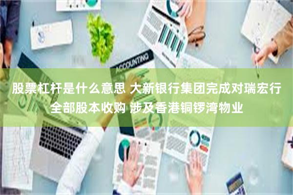 股票杠杆是什么意思 大新银行集团完成对瑞宏行全部股本收购 涉及香港铜锣湾物业