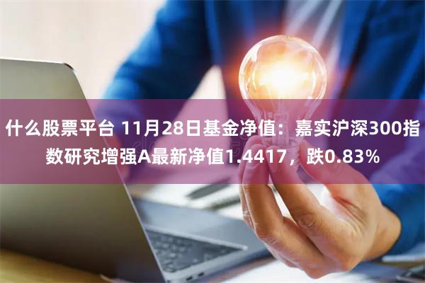 什么股票平台 11月28日基金净值：嘉实沪深300指数研究增强A最新净值1.4417，跌0.83%