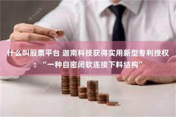 什么叫股票平台 迦南科技获得实用新型专利授权：“一种自密闭软连接下料结构”